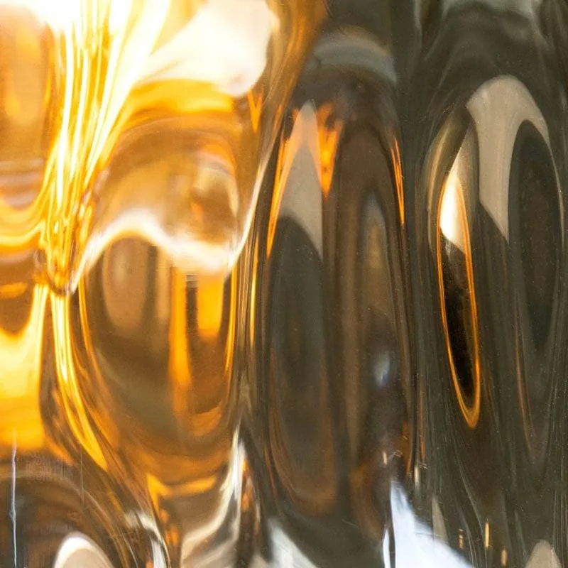 Genoa Satin Brass Amber Glass Pendant Light