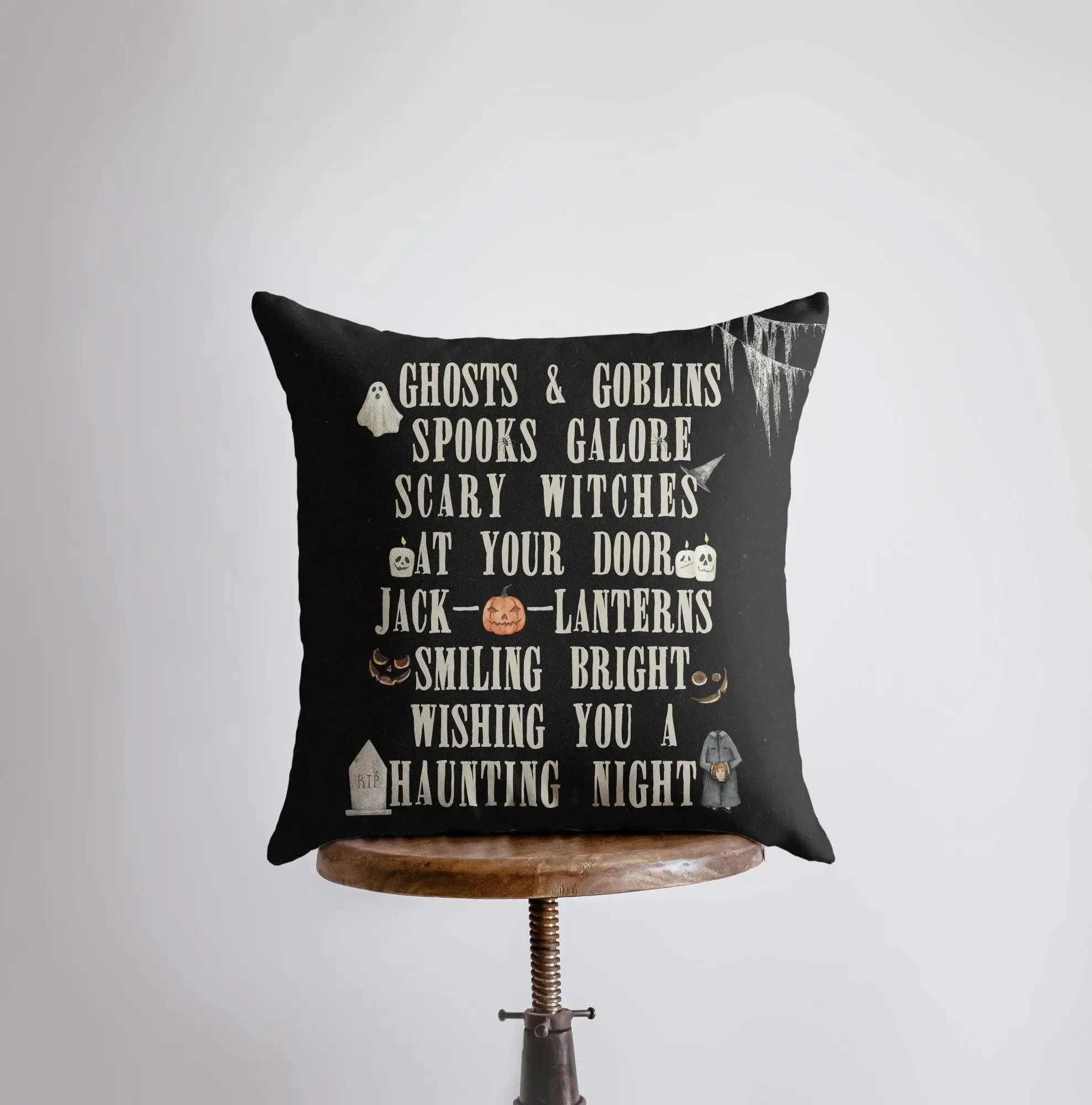 Ghost and Goblins Pillow Cover | Fall Décor | Halloween Pillows | Halloween Décor | Fall Throw Pillows | Cute Throw Pillows