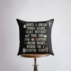 Ghost and Goblins Pillow Cover | Fall Décor | Halloween Pillows | Halloween Décor | Fall Throw Pillows | Cute Throw Pillows