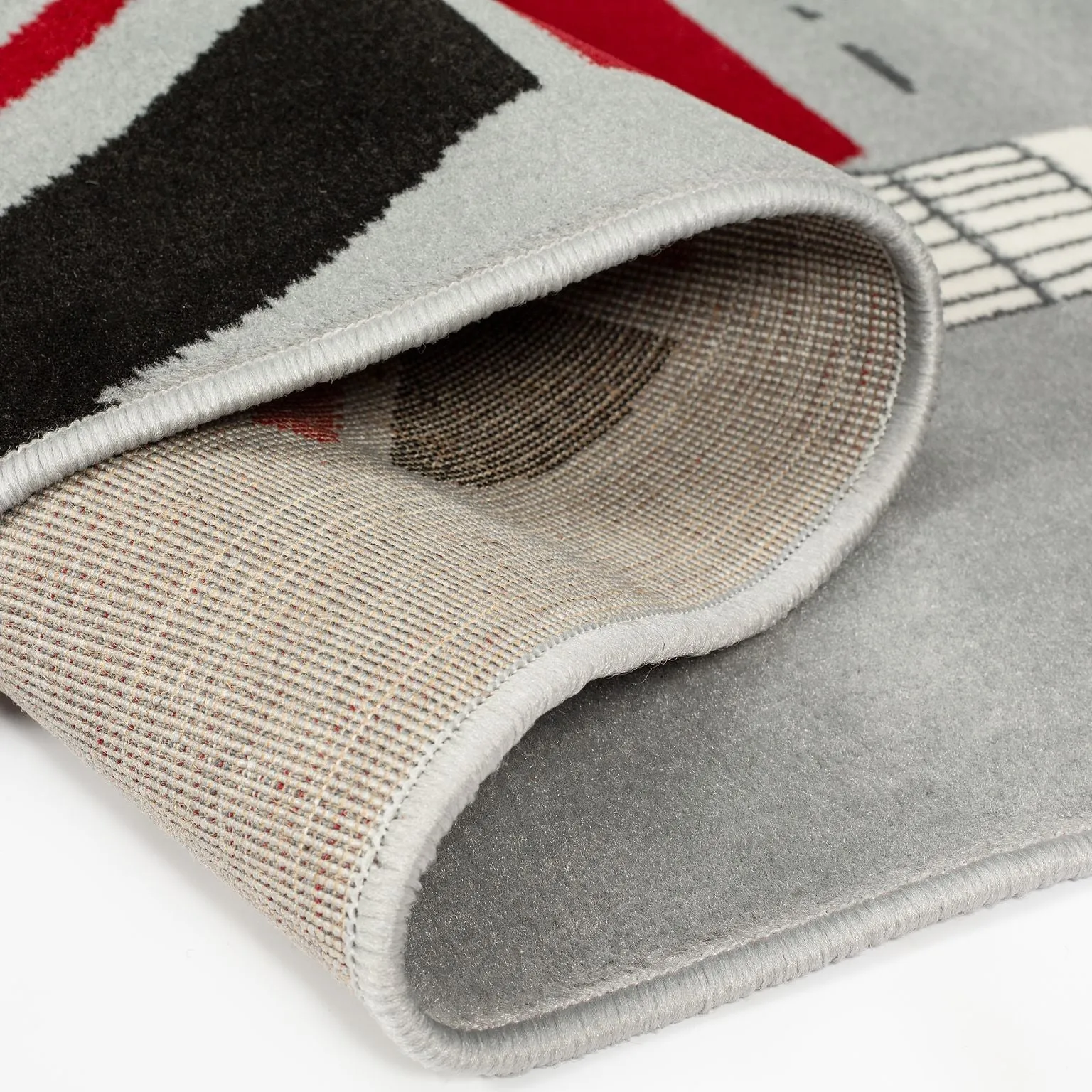 Grey Funky Union Jack Singer Print Rug - Texas