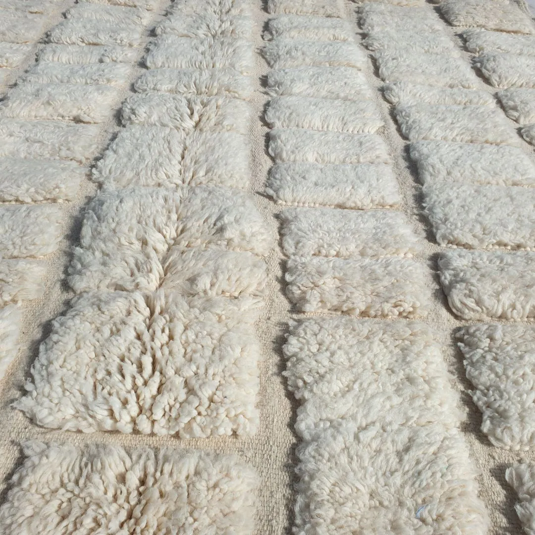 Haleeb | White Moroccan rug 6x9 Authentic Ultra Soft Beni Ourain | 6'66x9'64 Ft | 203x294 cm