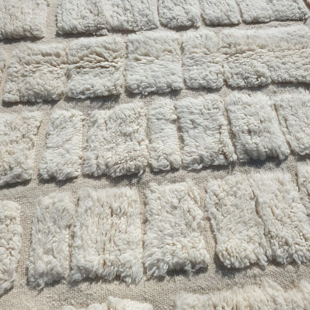 Haleeb | White Moroccan rug 6x9 Authentic Ultra Soft Beni Ourain | 6'66x9'64 Ft | 203x294 cm