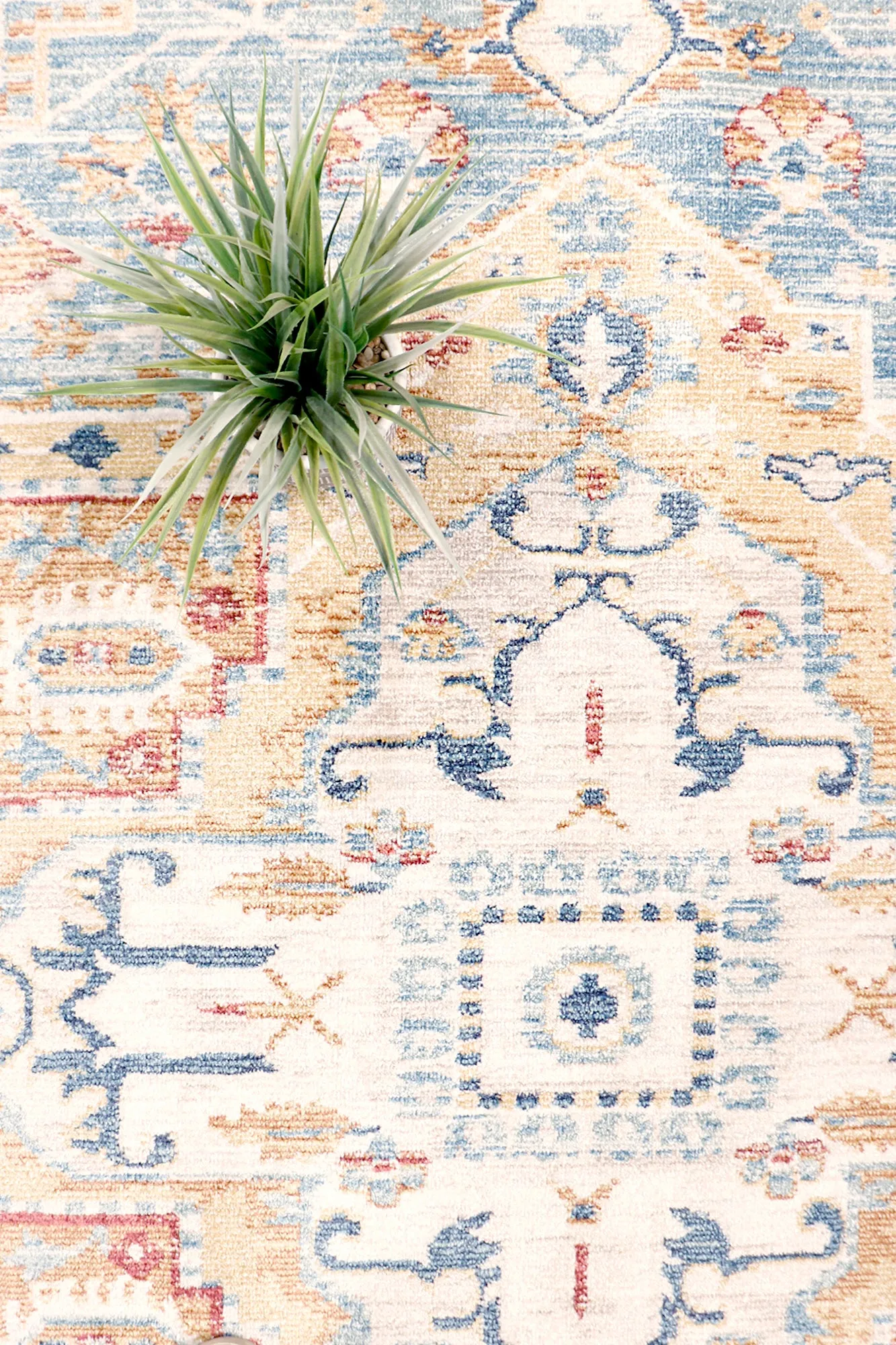 Heritage Design Power Loom L. Blue Area Rug- 5' 0" X  8' 0"