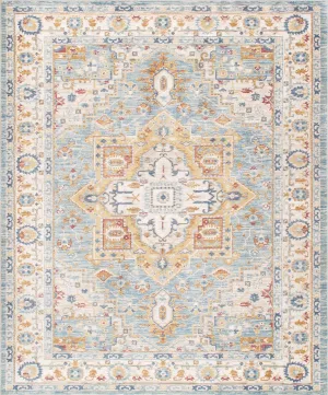 Heritage Design Power Loom L. Blue Area Rug- 5' 0" X  8' 0"