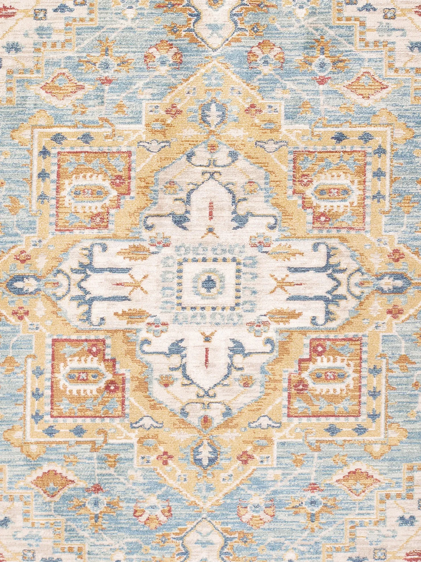 Heritage Design Power Loom L. Blue Area Rug- 5' 0" X  8' 0"