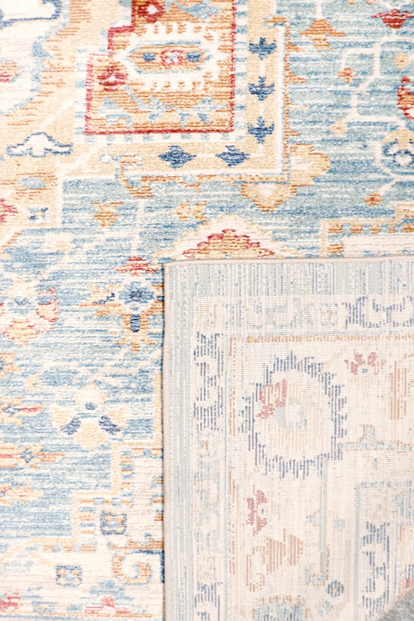 Heritage Design Power Loom L. Blue Area Rug- 5' 0" X  8' 0"