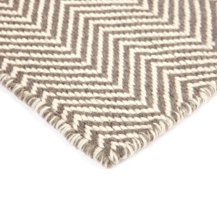 Herringbone Ash Grey Indoor Outdoor Area Rug