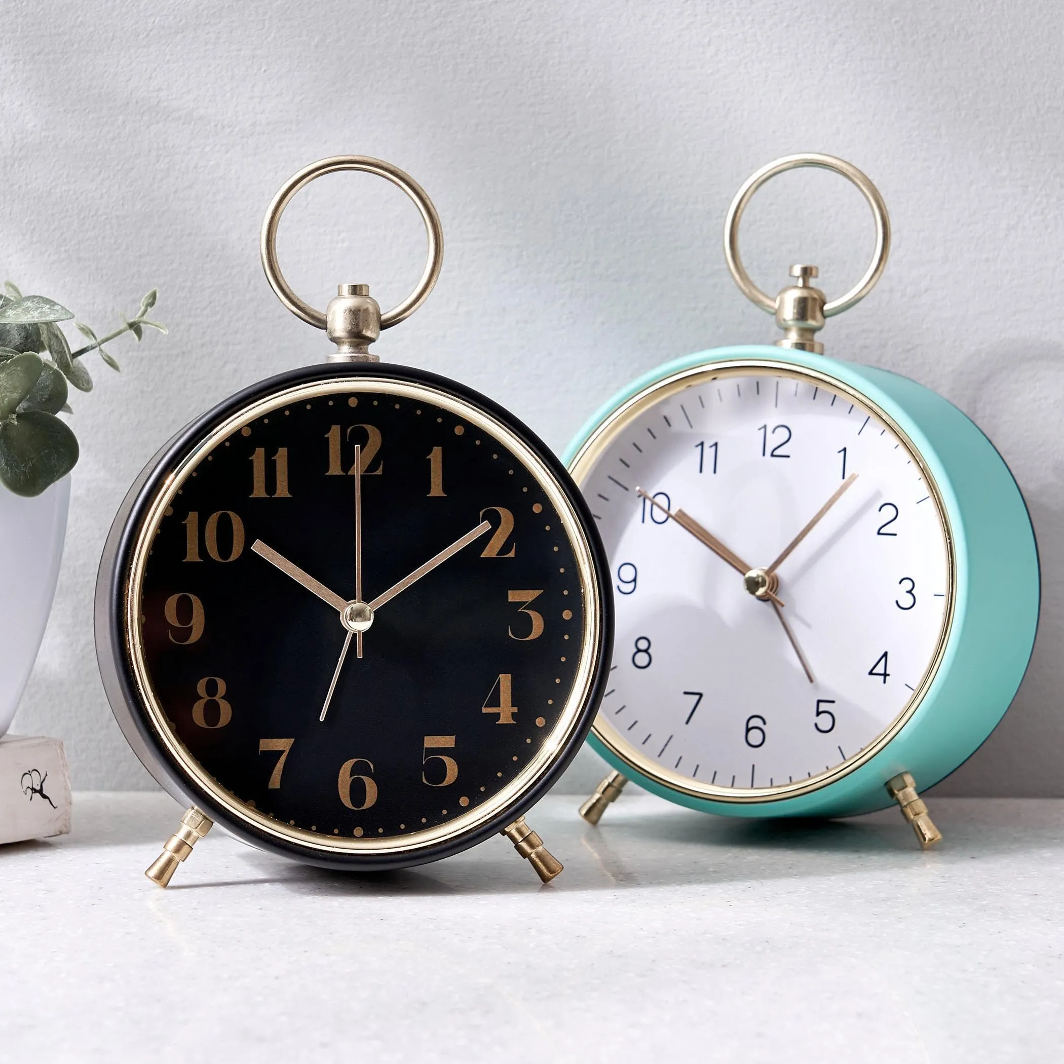 Home Centre Casablanca Quete Metal Table Clock - 11x16cm