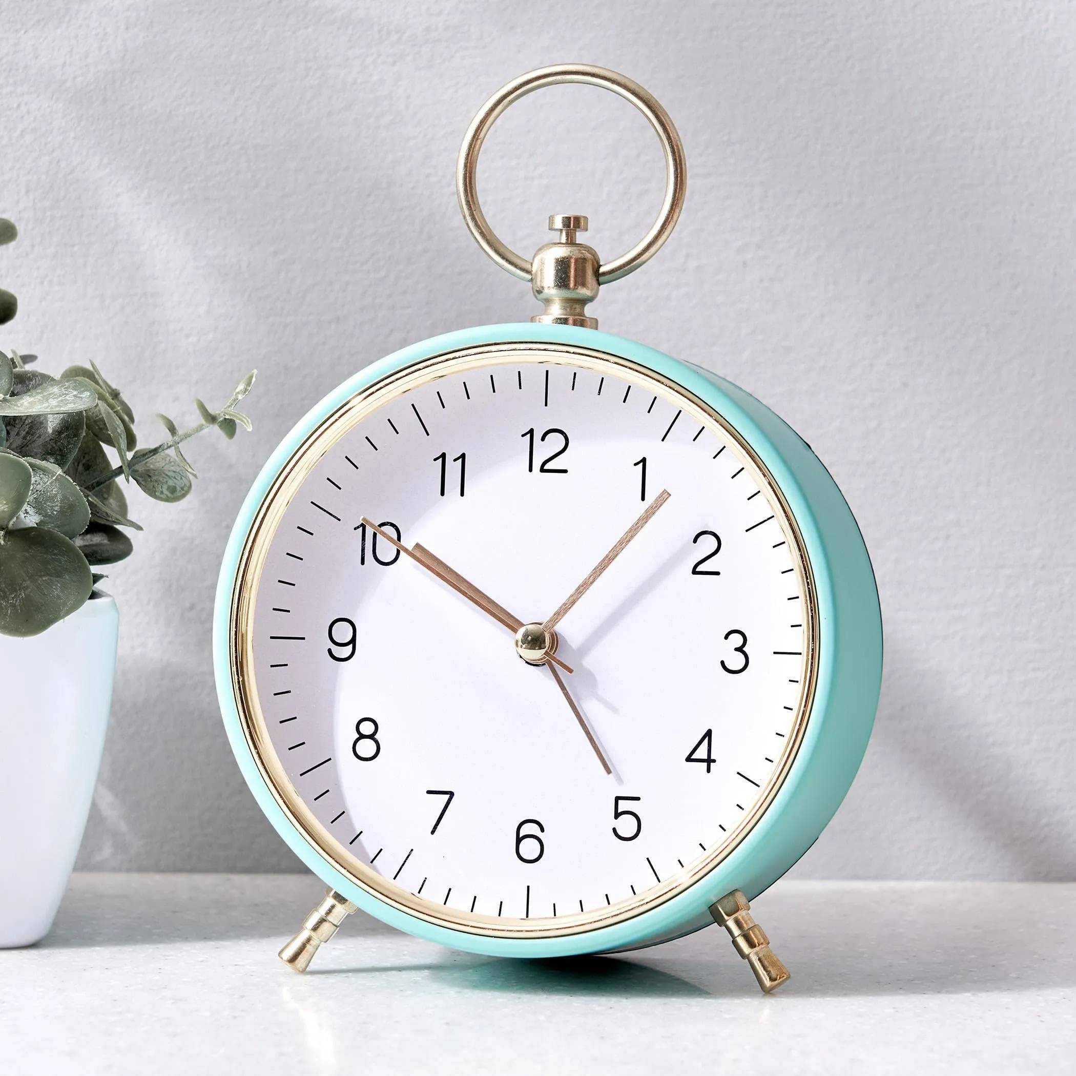Home Centre Casablanca Quete Metal Table Clock - 11x16cm