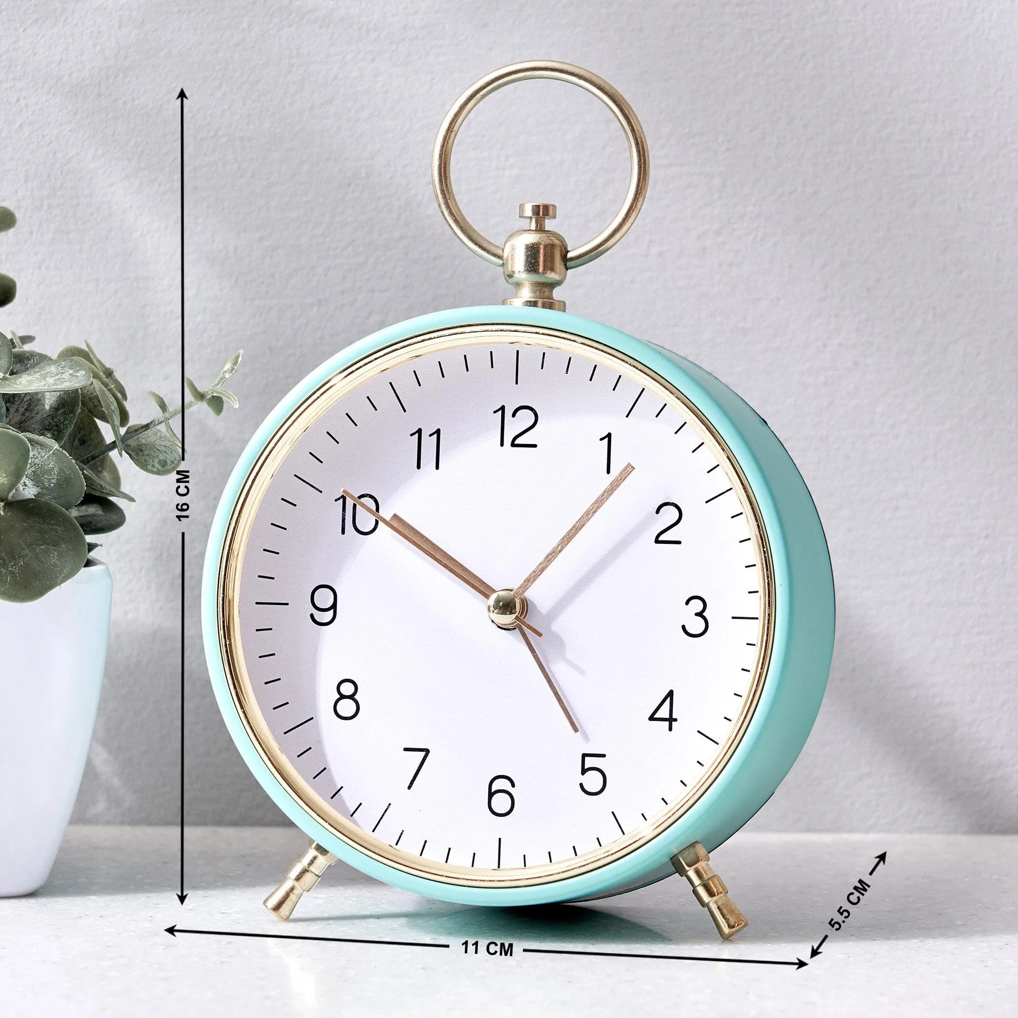 Home Centre Casablanca Quete Metal Table Clock - 11x16cm