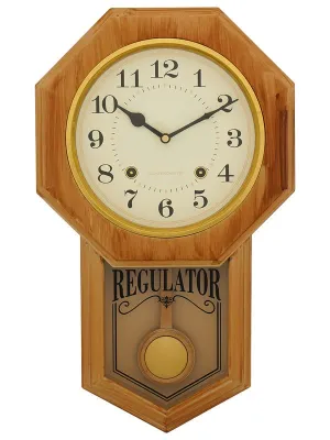 INDIANA CRAFT Beautiful Vertical Plastic Case Analog English Numbers Pendulum Wall Clock for Living Room Home Decoration Office Gifts (Size: 27 x 6 x 45 CM | Weight: 915 Gram | Color: Almond)