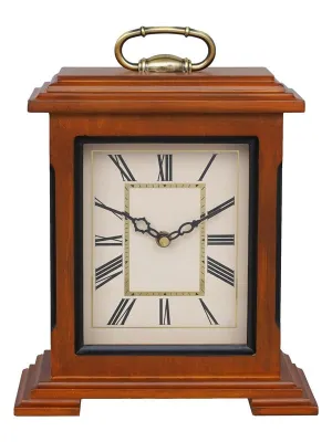 INDIANA CRAFT Decorative Brown Colour Wooden Analog Roman Numbers Rectangular Table Clock for Office Desk Home Bedroom Living Study Room Decor Gifts (Size: 22 x 10 x 28 CM | Weight: 1510 Gram)