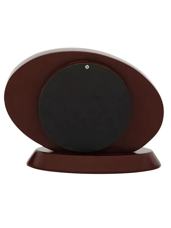 INDIANA CRAFT Designer Wooden Table Clock with Striking Movement (Size: 12.5 x 17 x 7.5 CM | Colour: Cola)