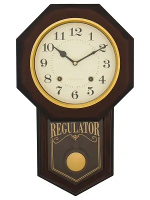 INDIANA CRAFT Elegant Vertical Plastic Case Analog English Numbers Pendulum Wall Clock for Living Room Home Decoration Office Gifts (Size: 27 x 6 x 45 CM | Weight: 915 Gram | Color: Cola)