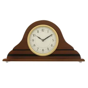 INDIANA CRAFT Horizontal Elegant Wooden Analog English Numbers Table Clock for Office Desk Study Room Home Decoration Gifts (Size: 40 x 6 x 20.5 CM | Weight: 940 Gram | Colour: Brown)
