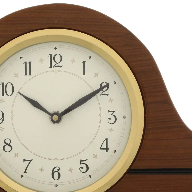 INDIANA CRAFT Horizontal Elegant Wooden Analog English Numbers Table Clock for Office Desk Study Room Home Decoration Gifts (Size: 40 x 6 x 20.5 CM | Weight: 940 Gram | Colour: Brown)