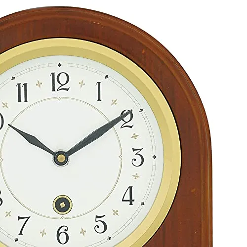 INDIANA CRAFT Vertical Wooden Analog Pendulum English Numbers Table Clock for Office Desk Study Living Room Decorations Gifts (Size: 23 x 8 x 33.5 CM | Weight: 1240 Gram | Colour: Brown)