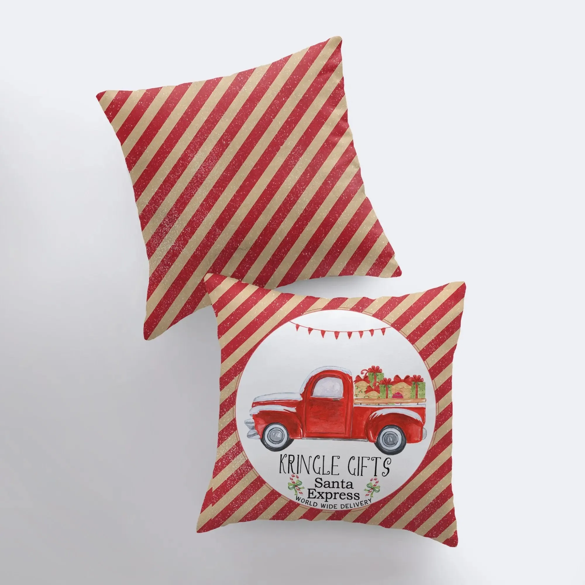 Kringle Gifts | Red Christmas Truck | Pillow Cover | Christmas Decor | Throw Pillow | Home Decor | Primitive Decor | Primitive Christmas Decor