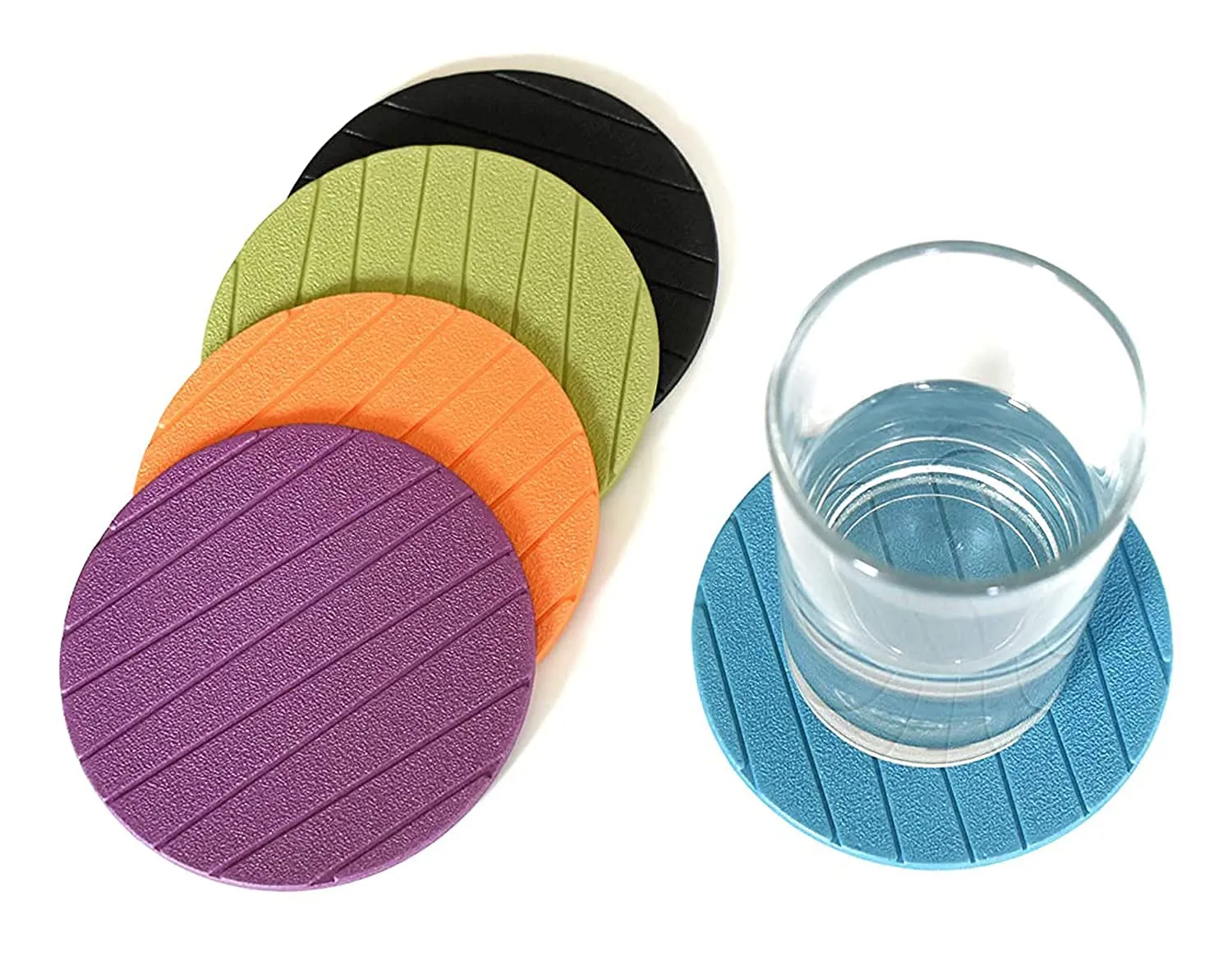 Kuber Industries Coaster | Round Drink Coasters | Foam Tea Coasters for Kitchen | Coasters for Dining Table | Office Desk Coasters | Lining Round Coaster | 6 Piece Set | Pink