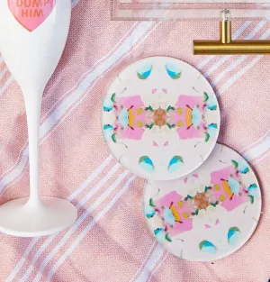 Laura Park Pink Monet Gardens Coaster Set