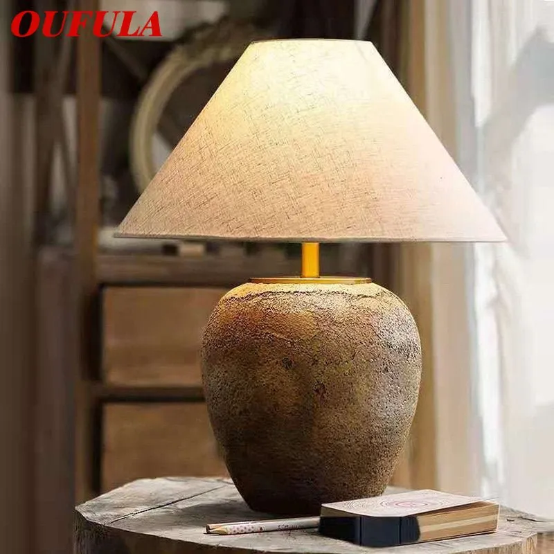 LED Creative Retro Ceramic Table Lamp