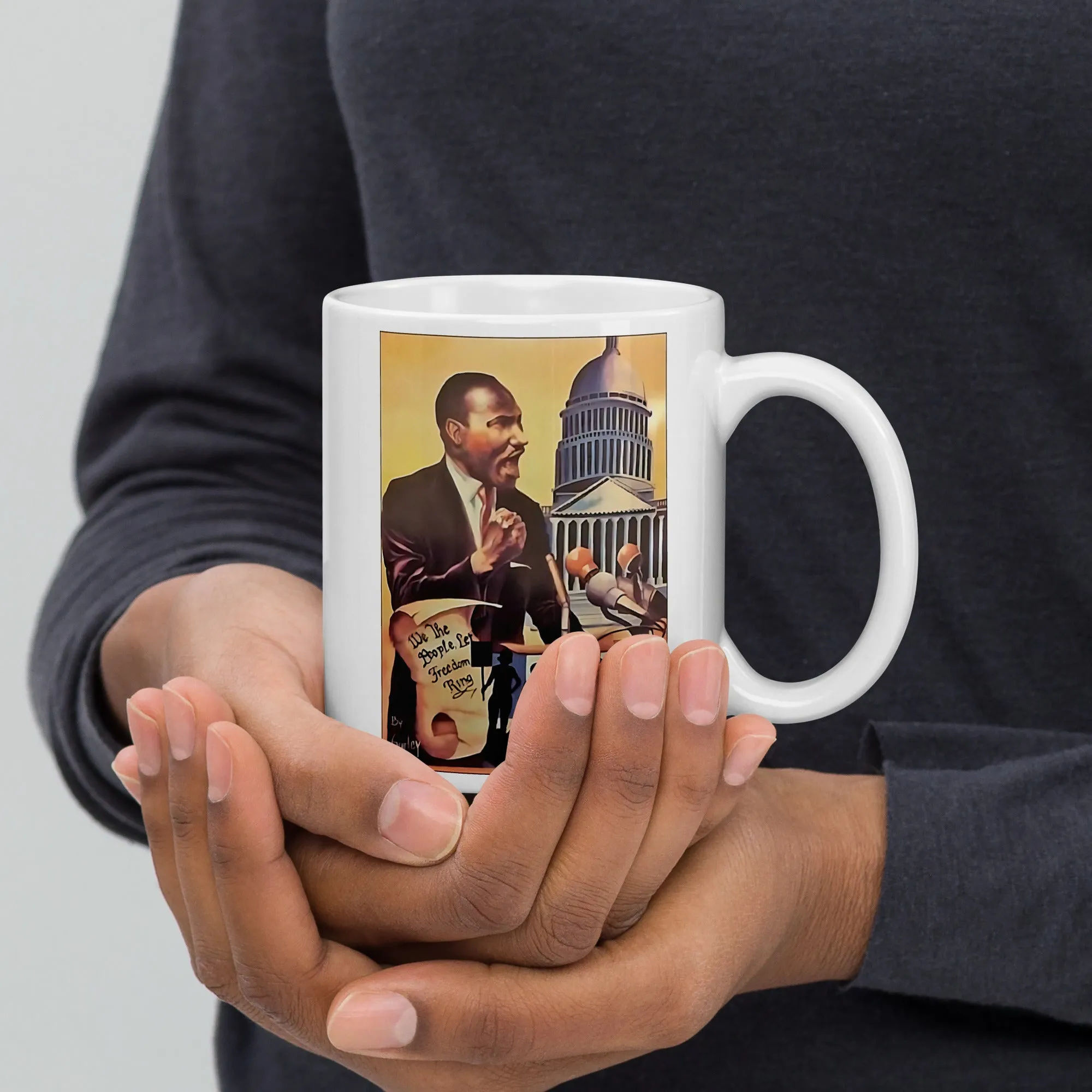 Let Freedom Ring Ceramic Mug / Coffee or Tea Cup / Black Art / African American Art / Martin Luther King Jr. / MLK / Positive Black Images
