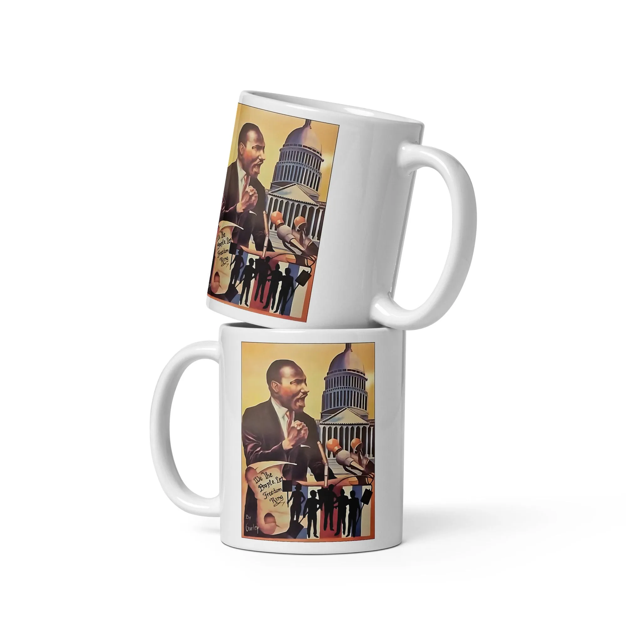 Let Freedom Ring Ceramic Mug / Coffee or Tea Cup / Black Art / African American Art / Martin Luther King Jr. / MLK / Positive Black Images