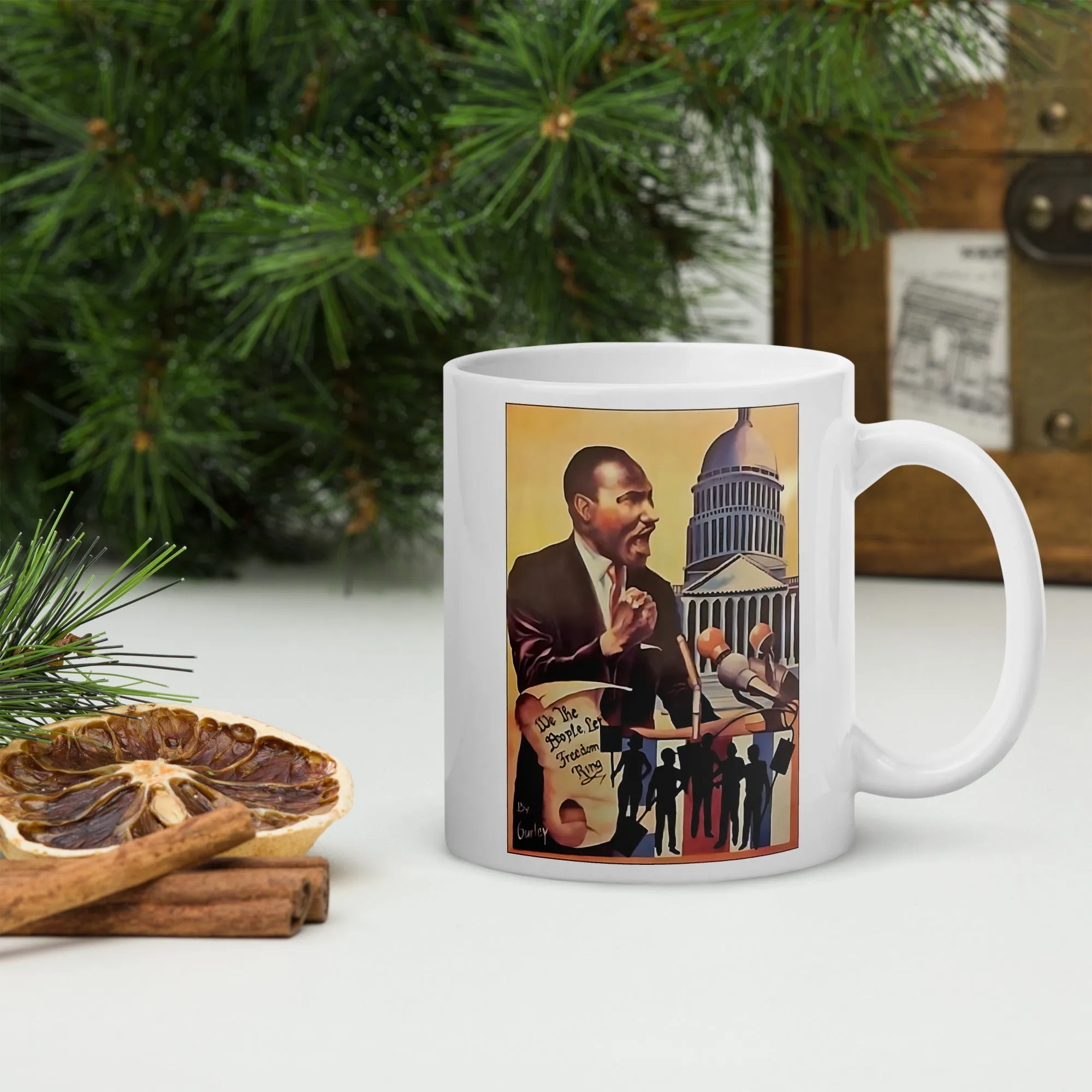 Let Freedom Ring Ceramic Mug / Coffee or Tea Cup / Black Art / African American Art / Martin Luther King Jr. / MLK / Positive Black Images