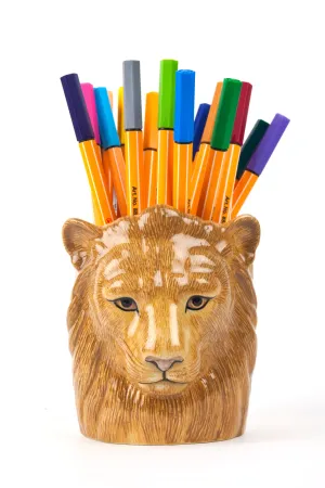 Lion Pencil Pot by Quail Ceramics