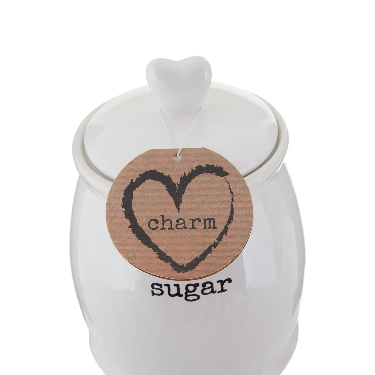 Love Heart Charm Sugar Canister