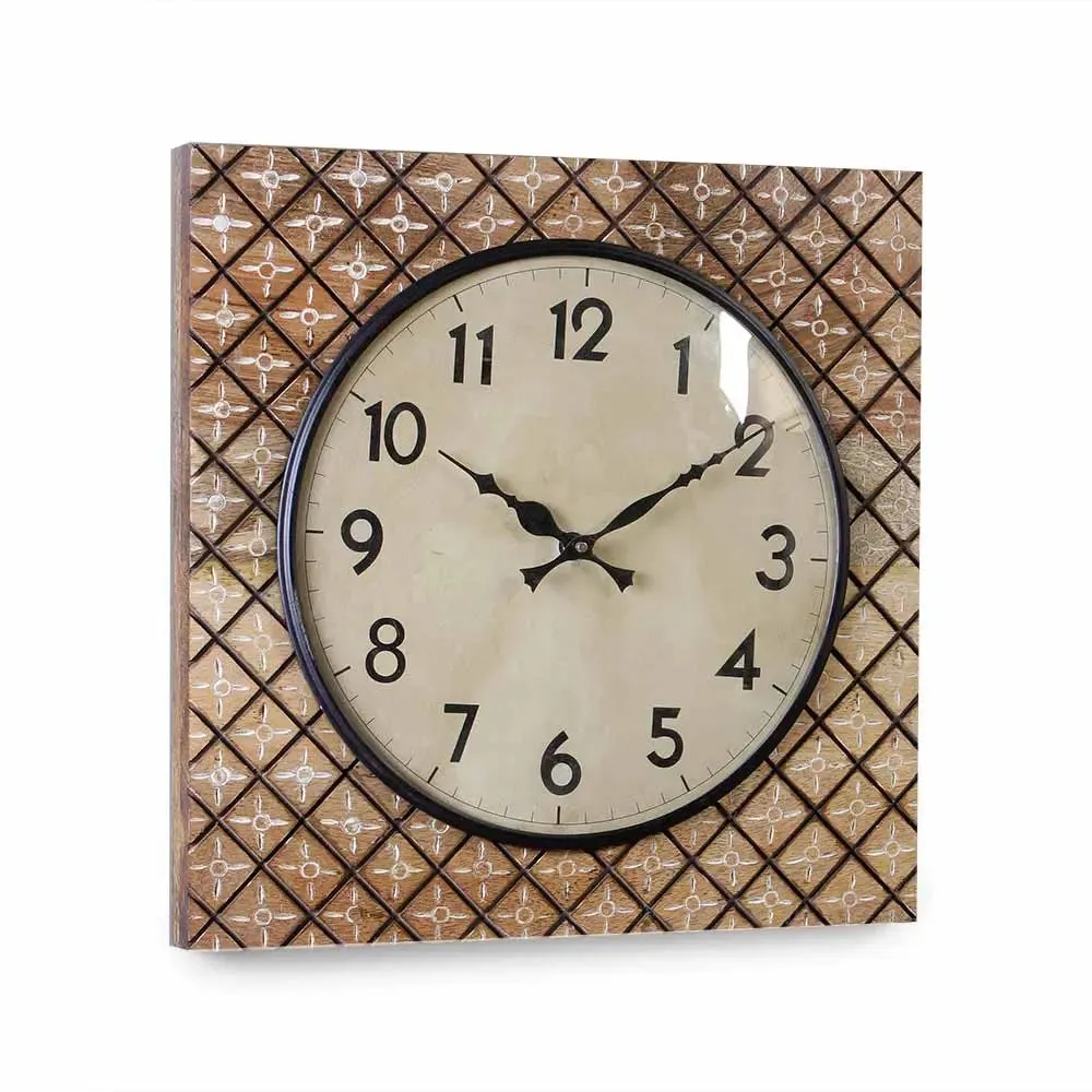 Madras Vintage 15" Square Wall Clock