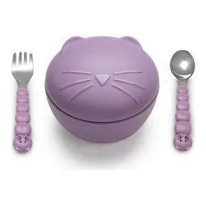 Melii Silicone Animal Suction Bowl with Lid and Utensils