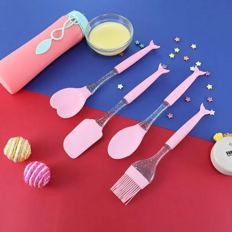 Mermaid Design Utensils 4 Pcs Set