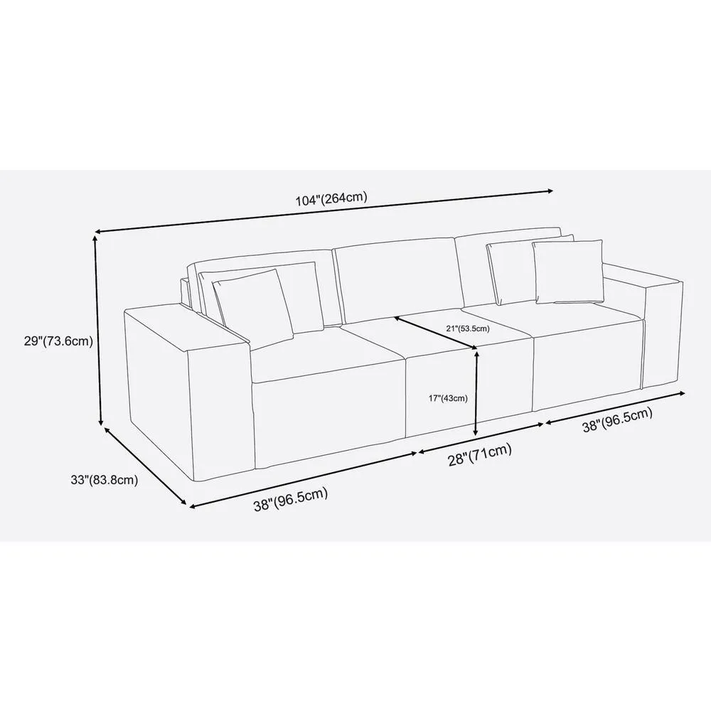 Modern Trendy European Dark Gray Linen Sofa in Dark Gray Linen