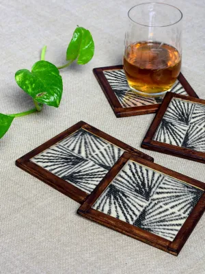 Monochrome Elegance Cotton Coaster