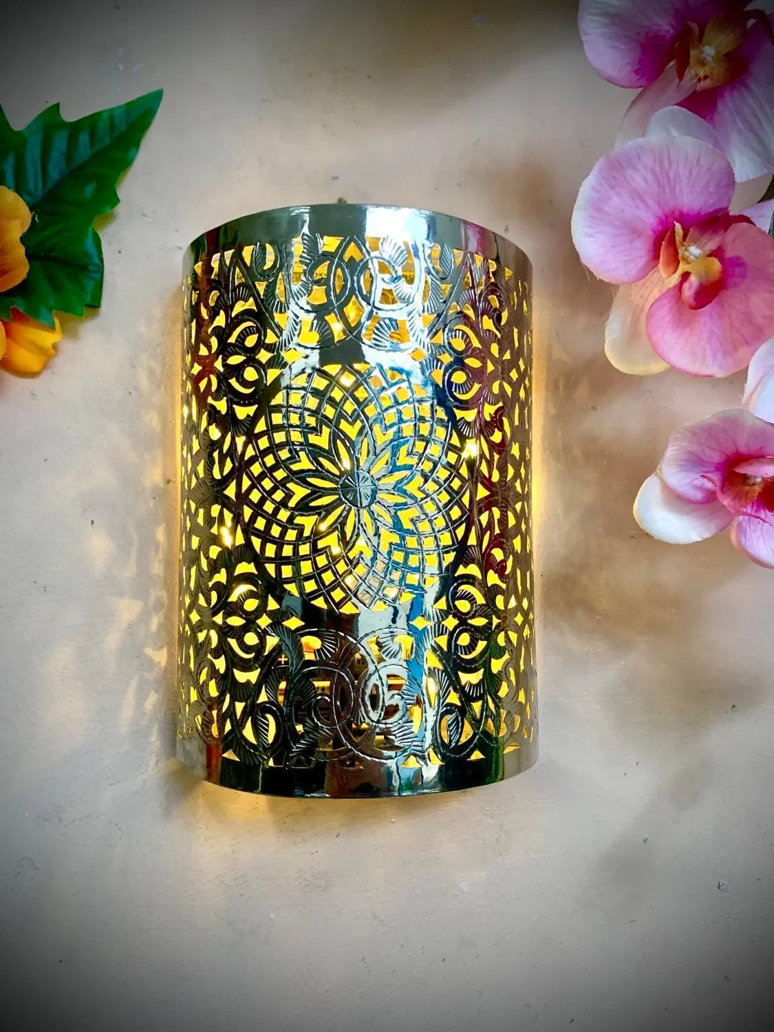 Moroccan Brass Wall Lamp