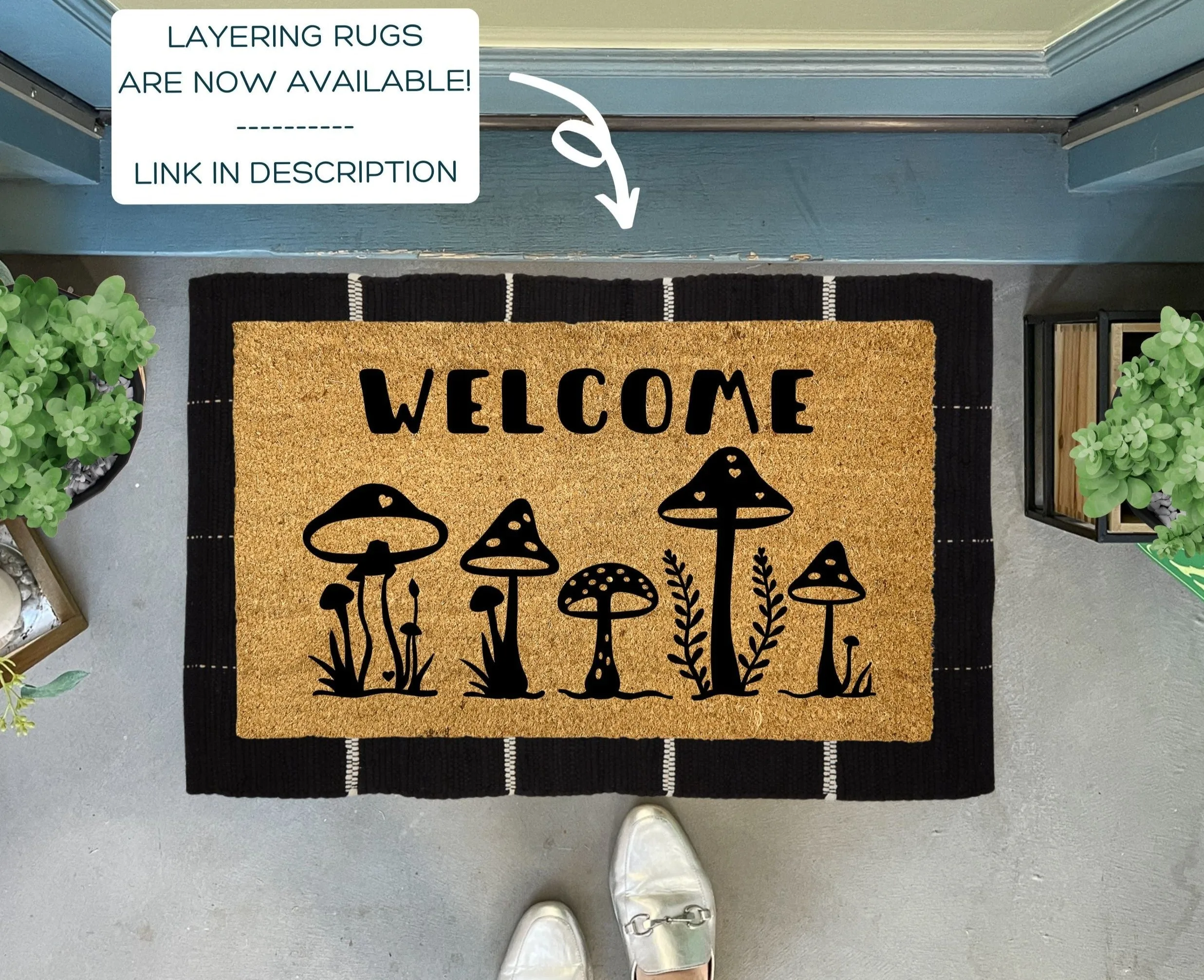 Mushrooms Outdoor Doormat