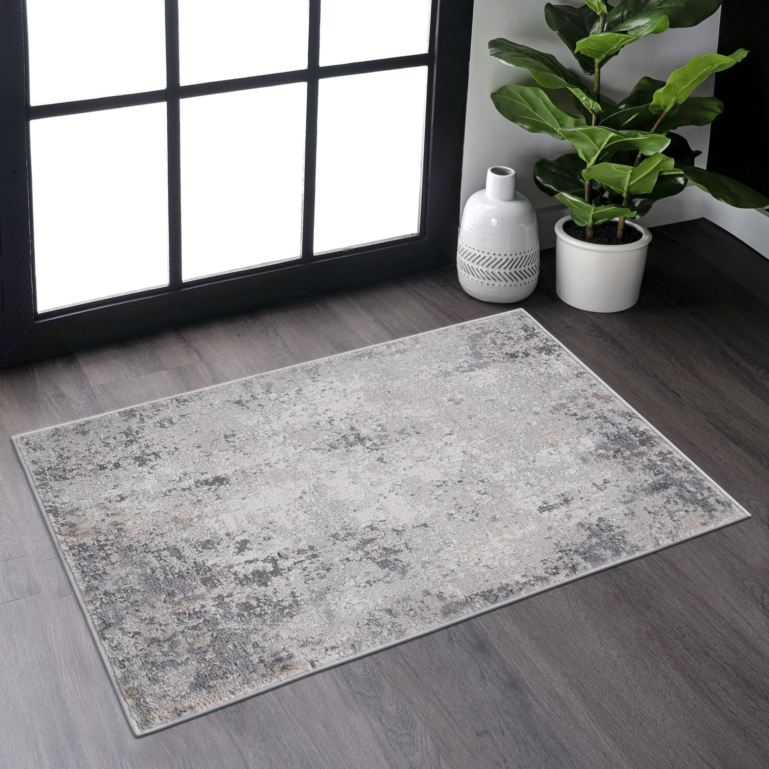 NAAR MARFI Collection 2X3 Ivory/Sand/Abstract Non-Shedding Living Room Bedroom Dining Home Office Stylish and Stain Resistant Area Rug