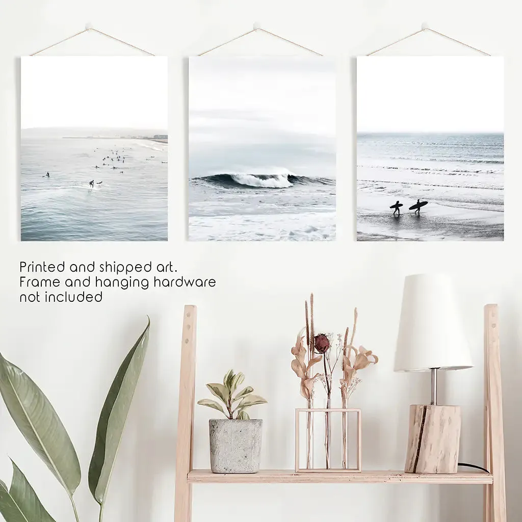 Navy Blue Surfing Wall Art Set of 3 Prints