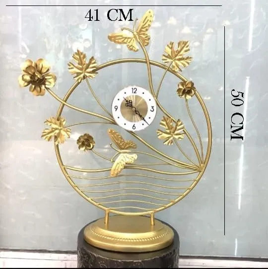 NYTRYD Luxury Look Round Wall Watch Indoor/Outdoor English Numbers Modern Non-Ticking Table Desk Clock Battery Operated Round Desk Clock (NY-14)
