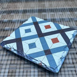 Pattern Slate Coasters - Argyle #2