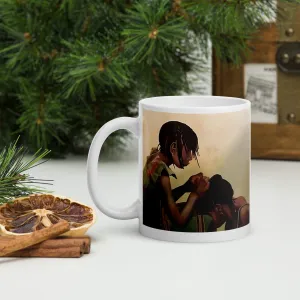 Personal Touch Ceramic Mug / Coffee or Tea Cup / Black Art / African American Art / Black Hair / Braiding / Positive Black Images