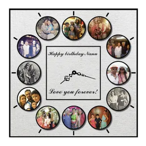 Personalised Clock with Photos <br> 12 photos