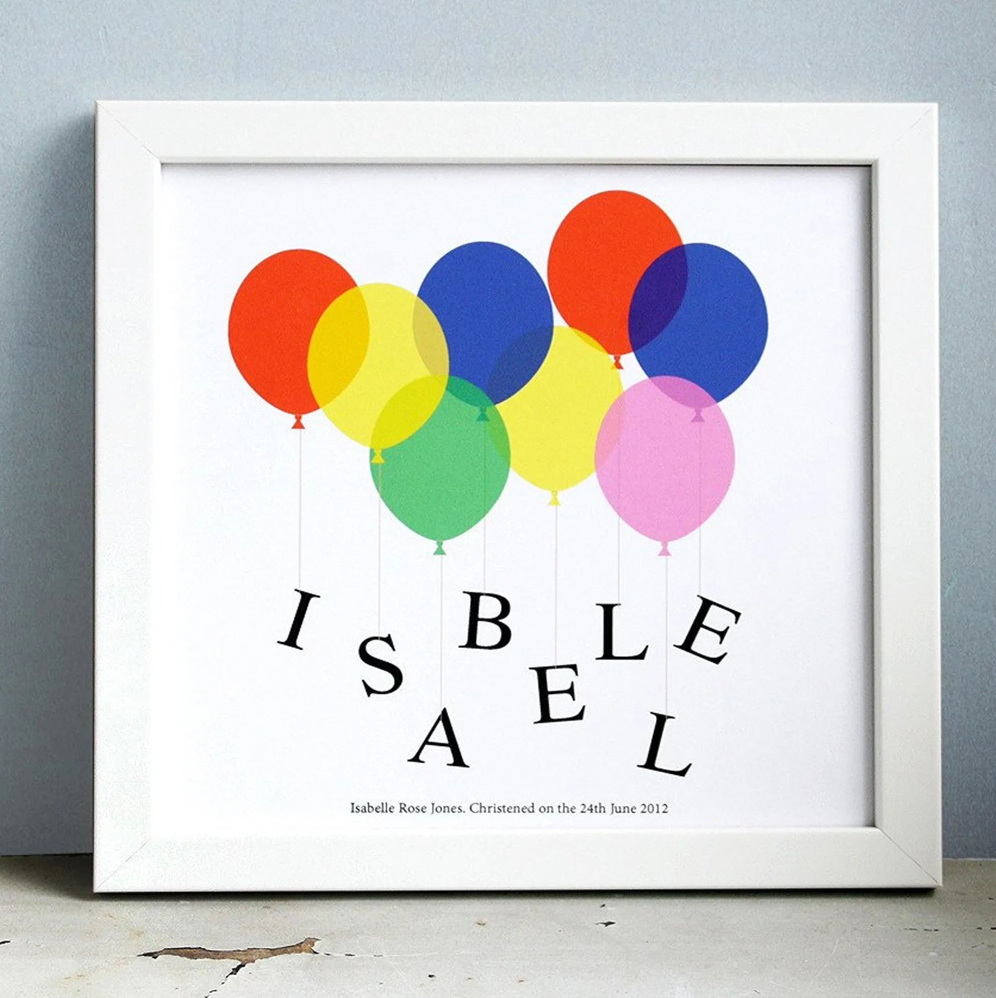 Personalised Framed Christening Print
