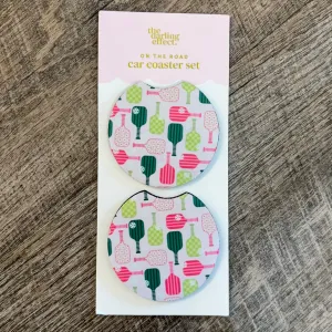 Pickleball Party Car Coaster Set