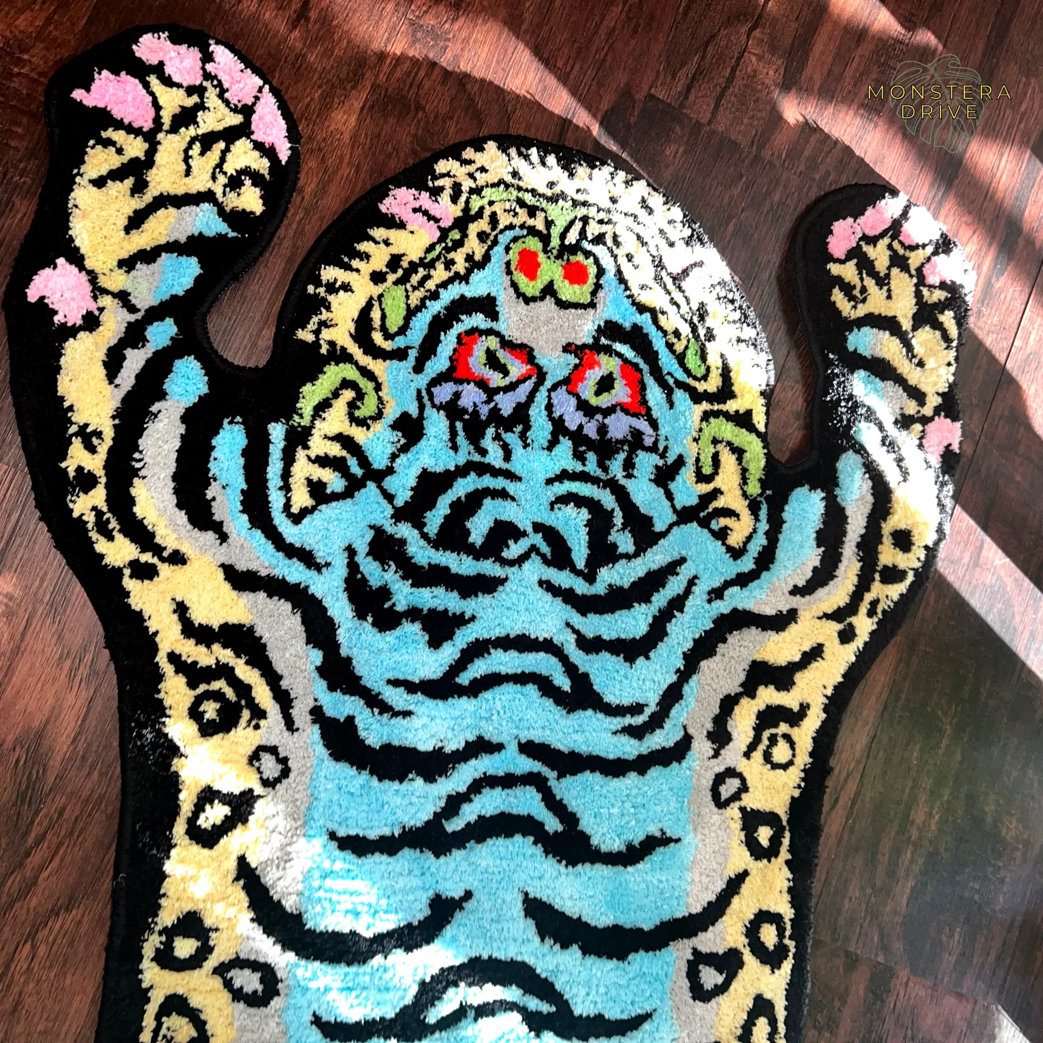Plush Tibetan Tiger Shaped Rug, Decorative Tiger Carpet, Living Room Bedroom Plush Soft Tiger Carpet