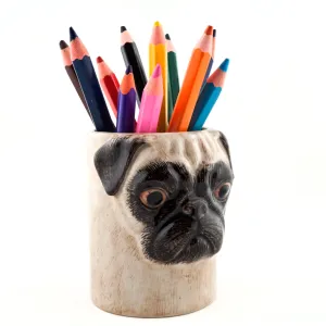 Pug Pencil Pot by Quail Ceramics