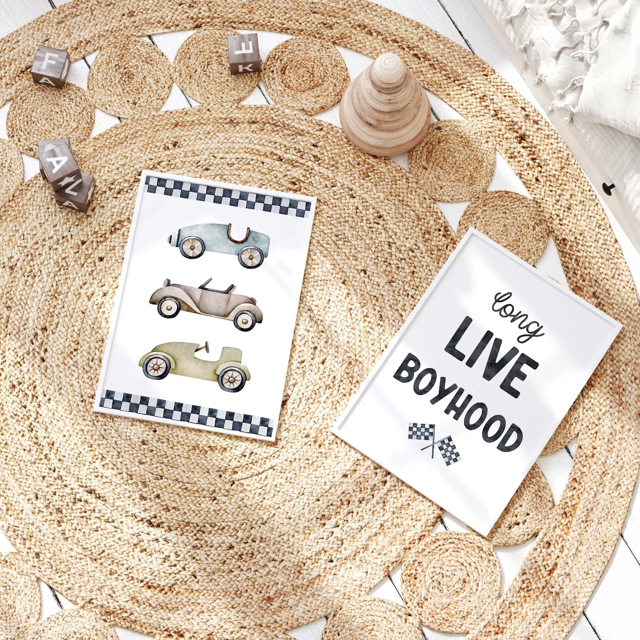 Retro Race Cars, Long Live Boyhood Prints