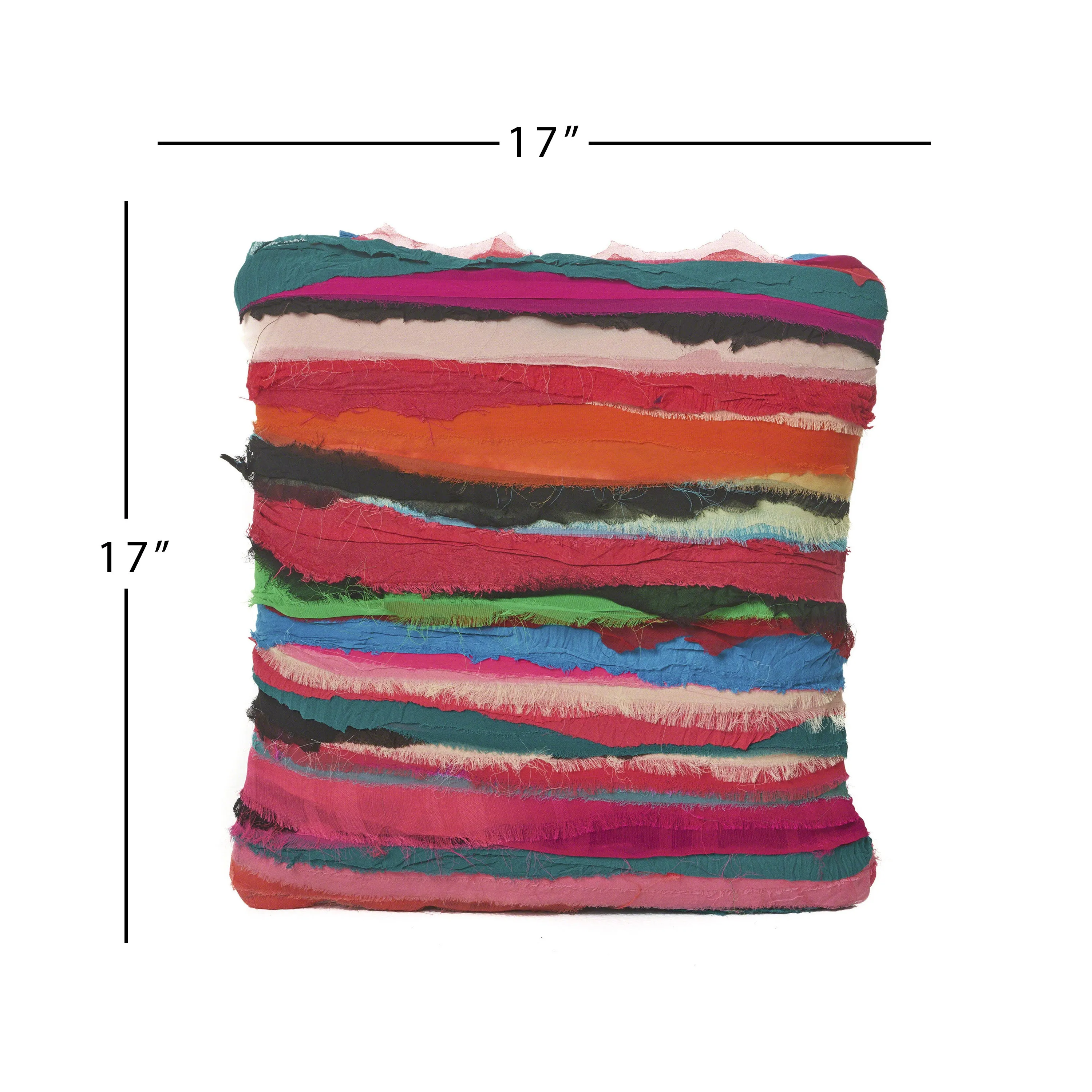Rooney Handcrafted Boho Recycled Fabric Pillow