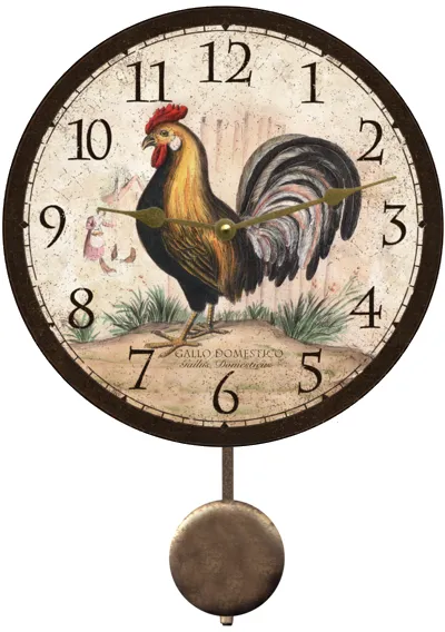 Rustic Rooster Wall Clock